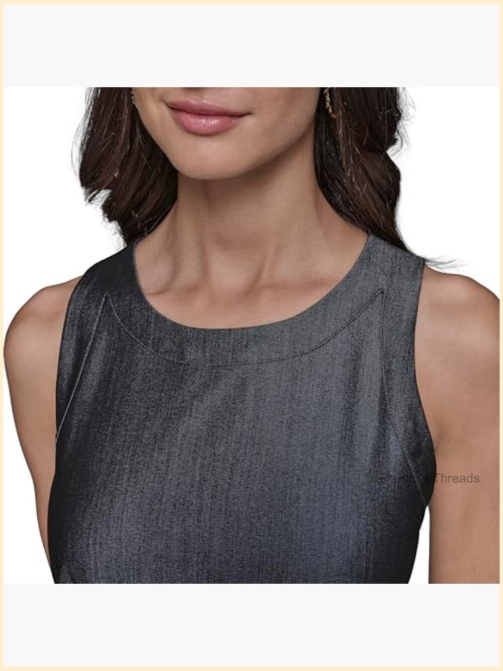 Sleeveless Jewel Neck Belted A-Line Midi Dress - Picture 5 of 6